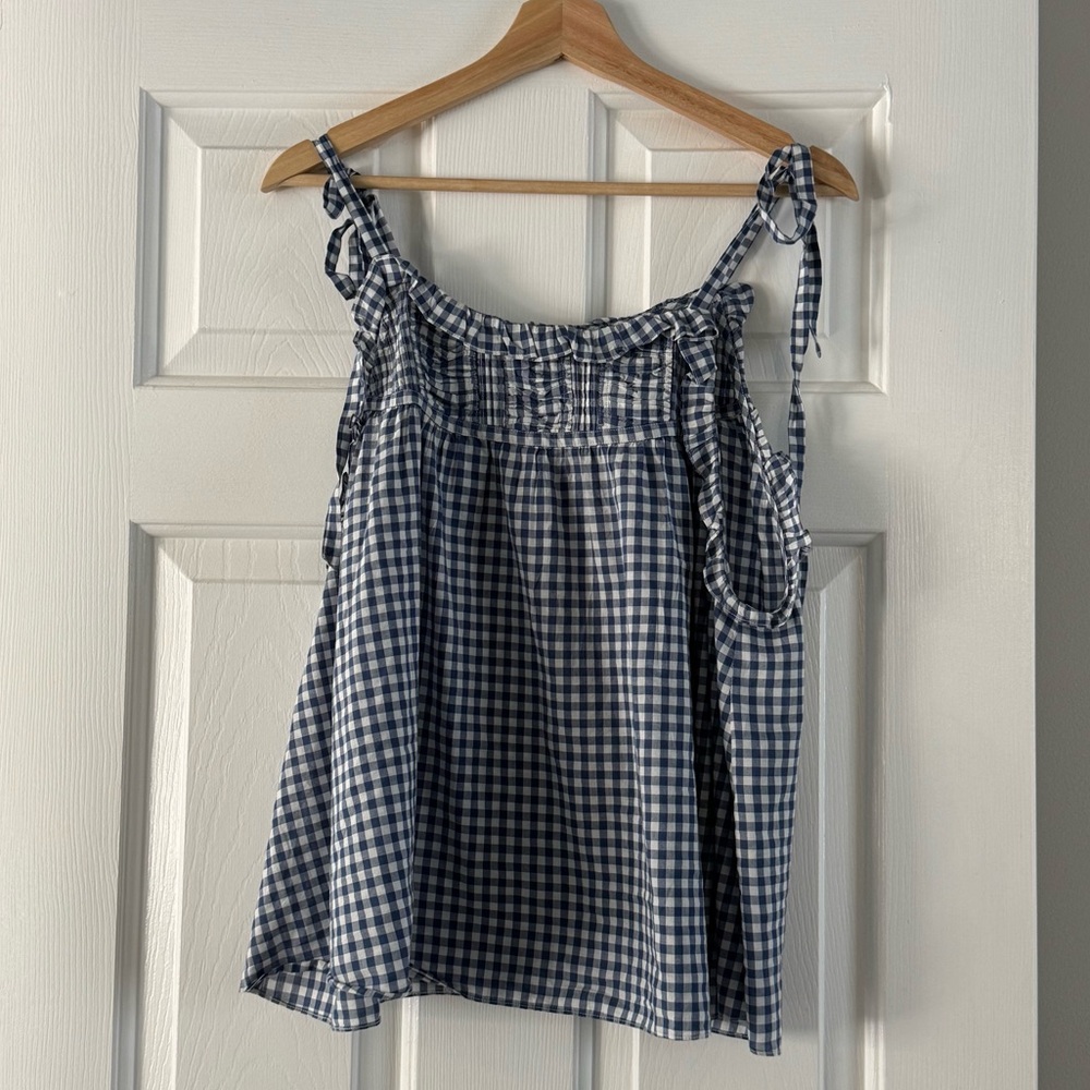 Doen Fleurette Top in Blue Ginham